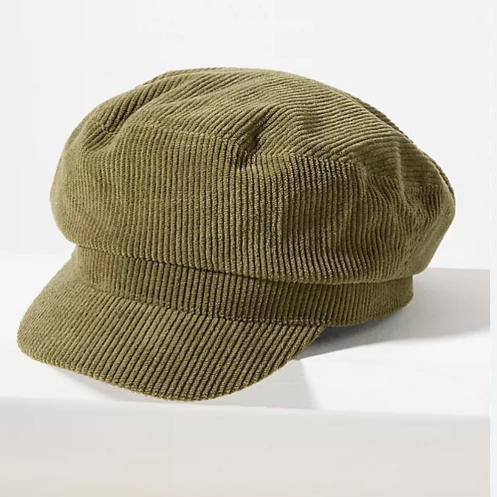Anthropologie Wyeth Farrah Corduroy Newsboy Cap Olive Green NWT - Picture 13 of 13